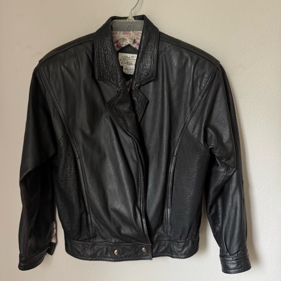 Vintage Brass Plum Nordstrom Y2K Cropped Genuine Leather lined jacket size Small - Picture 2 of 13